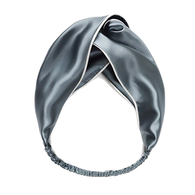Solid Color Knot Silk Headband With Piping